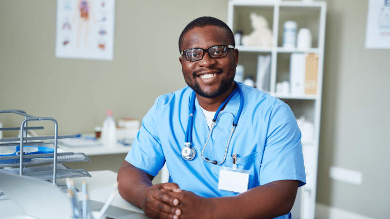 male nurse smiling