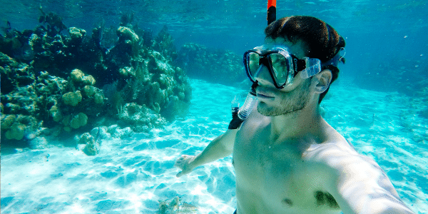 man snorkeling